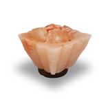 Square Bamboo Bowl Himalayan Salt Lamp - Orange