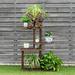Costway Wood Plant Stand 5 Tier Shelf Multiple Flower Pot Windmill - 23.5'' x 10'' x 38'' (L x W x H)