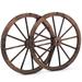 Set of 2 30-inch Decorative Vintage Wood Wagon Wheel