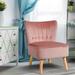 Armless Accent Chair Tufted Velvet Leisure Chair - 21.5" x 27" x 28.5" (L x W x H)