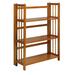 3-Shelf Folding Storage Shelves Bookcase in Honey Oak Finish - 11.5 x 27.5 x 38 inches