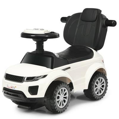 Honey Joy 3 in 1 Ride on Push Car Toddler Stroller Sliding Car with Music-White - 35