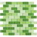 TileGen. Cockles 1" x 2" Glass Mosaic Tile in Green Wall Tile (10 sheets/9.6sqft.)