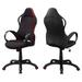 Set of 2 Black and Red Upholstered Contemporary Office Chair 46"