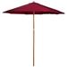 8.5ft Outdoor Patio Market Umbrella with Wooden Pole, Burgundy
