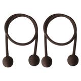 2pcs Curtain Tieback 25.6" Holdback Decor Rope Holders,Chocolate - Chocolate Color - 25.6" Length