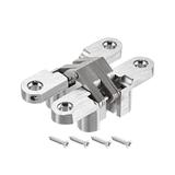 Invisible Concealed Cross Hinges Wooden Doors,Zinc Alloy,59x36x12mm - Silver Tone - 59mm Length,1 pcs