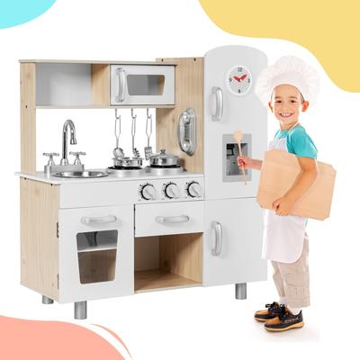 Vintage Play Kitchen Pretend Kids Cooking Playset Toys with Water Dispense - 28.5