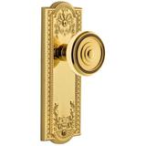 Grandeur Parthenon Solid Brass Rose Passage Door Knob Set with Soliel