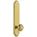 Grandeur Arc Solid Brass Tall Plate Rose Dummy Door Knob Set with