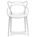 Modern Plastic Patio Indoor or Outdoor Dining Stackable Chair UV Protected With Arms Open Back