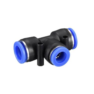 4pcs Push to Connect Fittings T Type 15/32“ -25/64"od Tube Fittings - Blue,Black - 15/32"-25/64"