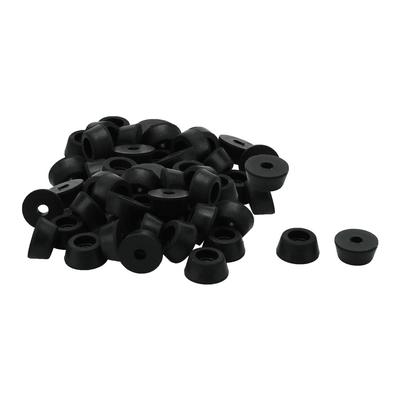 40pcs Rubber Feet Bumper Amplifier Speaker Protector, D15x12xH7mm - Black - 0.591"x0.472"x0.276"(Bottom D*Top D*H)