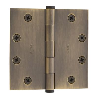 Baldwin 4.5" x 4.5" Solid Brass Square Corner Plain Bearing Mortise