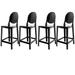 Set of 4 30" Seat Height Barstool Modern Plastic Side Bar Counter Stool Accent Armless Designer With Backs
