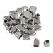 30pcs Bell Ends Stopper Square Lace Lock Rope Fasteners Silver Tone - Silver Tone