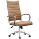 Modern High Back Office Chair Ribbed PU Leather Manager Tilt Conference Room Computer Desk Boss Task Executive Boss