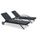 vidaXL Sun Loungers with Table Poly Rattan Anthracite - 78.7" x 25.6"x 15.4"