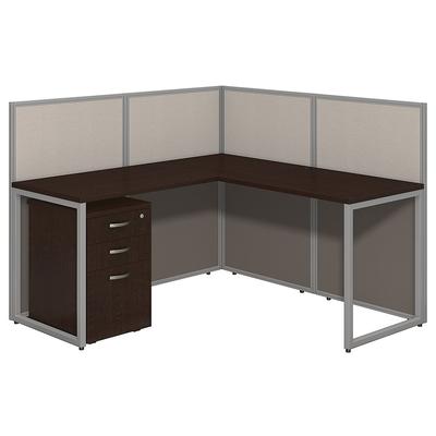 L Shape Cubicle Workstation with Storage 60x60
