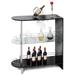 Costway Wine Rack Unit w/Tempered Glass Shelf & Glass Holders Glossy