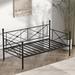 VECELO Metal Daybed Cross Wrought Iron Daybed Twin Size