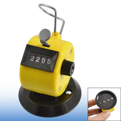 Golf Pitch 4 Digit Number Clicker Hand Held Tally Counter Black Yellow