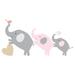 Bedtime Originals Eloise Gray/Pink/Gold Elephant Nursery Wall Decals