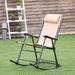 Outdoor Patio Headrest Folding Zero Gravity Rocking Chair - Beige - 37"x 25"x 42"(L x W x H)