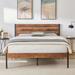 VECELO Industrial Wood Bed with Headboard, Twin Size Beds/Full Size Beds/Queen Size Beds