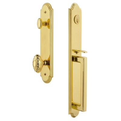 Grandeur Arc Solid Brass Rose Dummy Full Plate "D" Grip Handleset with