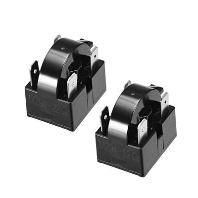 2 Pcs 22 Ohm 4 Pin Refrigerator PTC Starter Relay Black - 22 Ohm 4 Pin,2 Pcs