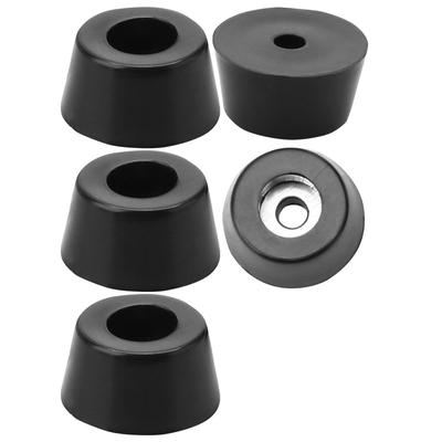 5pcs Rubber Feet Bumper Printer Pad with Metal Washer D15x12xH8mm - Black - 0.59