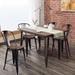 Costway Copper Set of 4 Metal Wood Counter Stool Kitchen Dining Bar