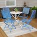 Cafe Couleur 5pc Shabby Chic Wood Folding Table and Chair Set - Blue