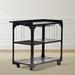 Springdale Distressed Black and Brown Iron and Basswood Bar Cart by Greyson Living