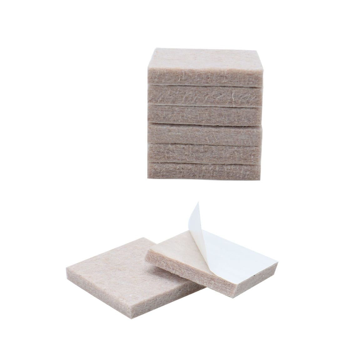 8pcs Felt Furniture Pads Square 1 5/8" Protector for Stool Legs Feet - Beige - 1 5/8" x 1 5/8"