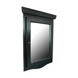 Black Wooden Corner Medicine Cabinets 27 1/8 in. x 20 1/8 in. with Recessed Mirror and Mounting Hardware Renovators Supply