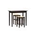 3 Piece Espresso Dining Set with Table and 2 Backless Stools - 42 x 22.2 x 36 inches