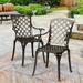 Outdoor Aluminum Dining Set of 2 Patio Bistro Chairs - 20.5" x 19" x 37" (W x D x H)