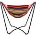 Hanging Rope Hammock Chair Swing with Space-Saving Stand - Sunset