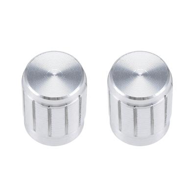 2Pcs Aluminium Alloy Potentiometer Volume Control Rotary Knob - 2pcs-silver