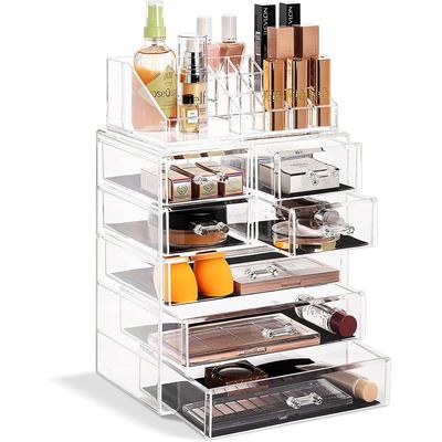 Sorbus Makeup and Jewelry Storage Case Display Set (Set Style 1) - 3 Large, 4 Small Drawers