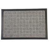 Rubber-Cal "Wellington" Rubber Backed Carpet Doormat - 16 x 24 inches - Gray Polypropylene Mat