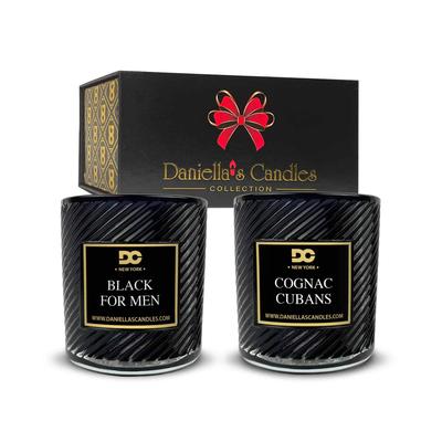 DANIELLA'S CANDLES The Men's Collection Candle Gift Box, Set of 2 Candles - 14 oz