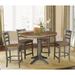 36" Round Extension Dining Table with 4 Counter Height Stools