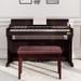 Costway Solid Wood PU Leather Piano Bench Padded Double Duet Keyboard