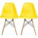 Designer Plastic Eiffel Chairs Solid Wood Legs Molded Modern Armless Side Dining For Kitchen Work Office