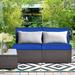 Costway 2PCS Patio Rattan Armless Sofa Sectional Furniture W/Navy - 2-Piece Sets