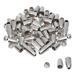 100pcs Bell End Stopper with Lid Cord Rope Lace Lock Lanyard Fastener - Silver Tone