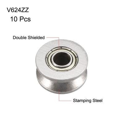 V624ZZ Deep Groove Ball Bearings 4mmx13mmx6mm Double Shielded Bearings 10pcs - MF74ZZ (4Qty)